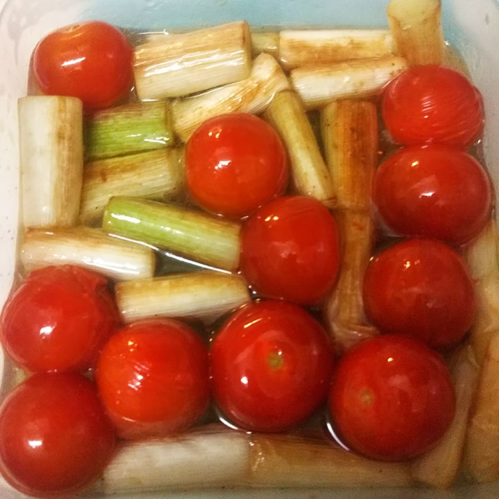 焼きねぎとミニトマトのマリネ